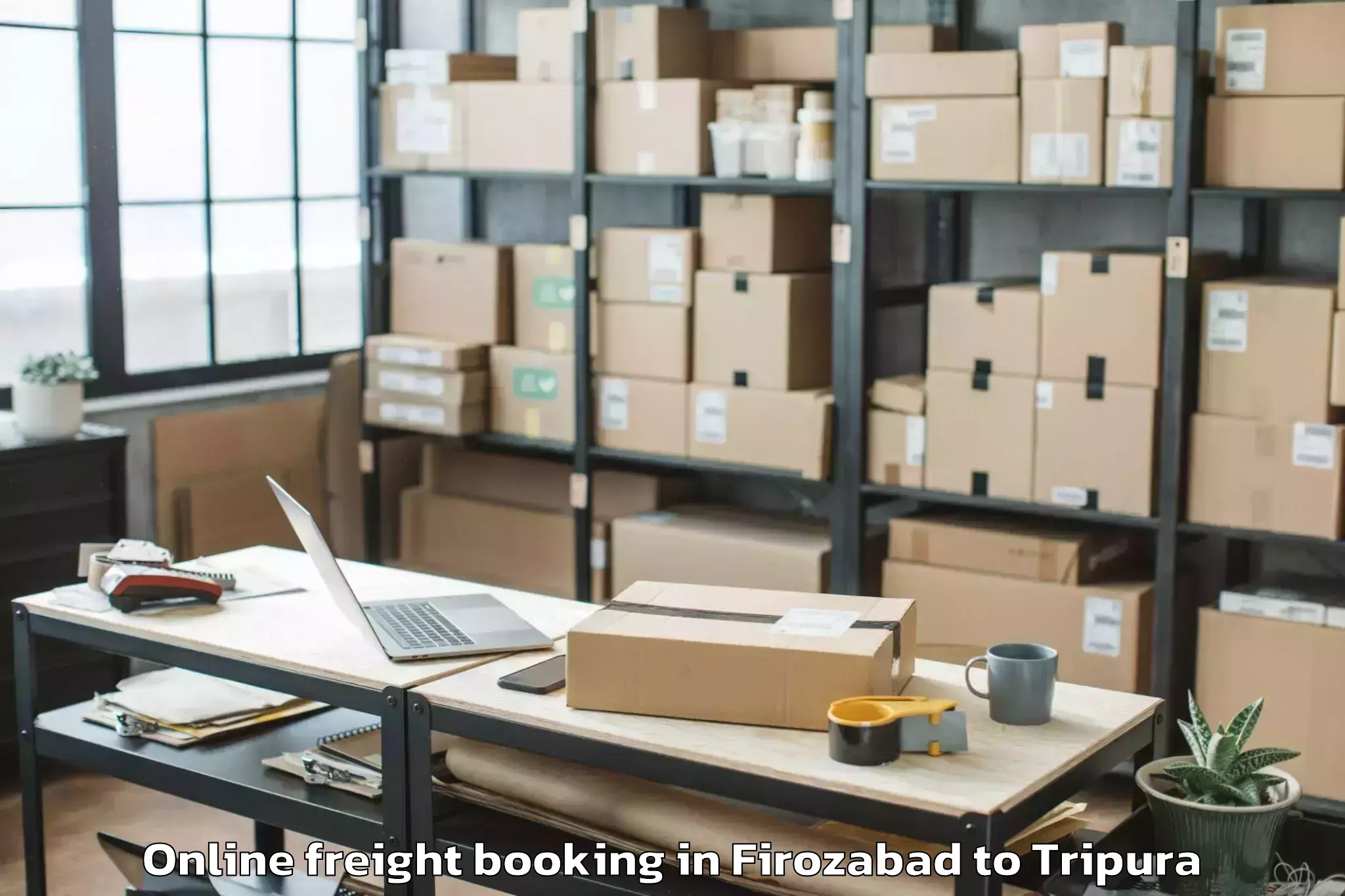 Book Firozabad to Gournagar Online Freight Booking